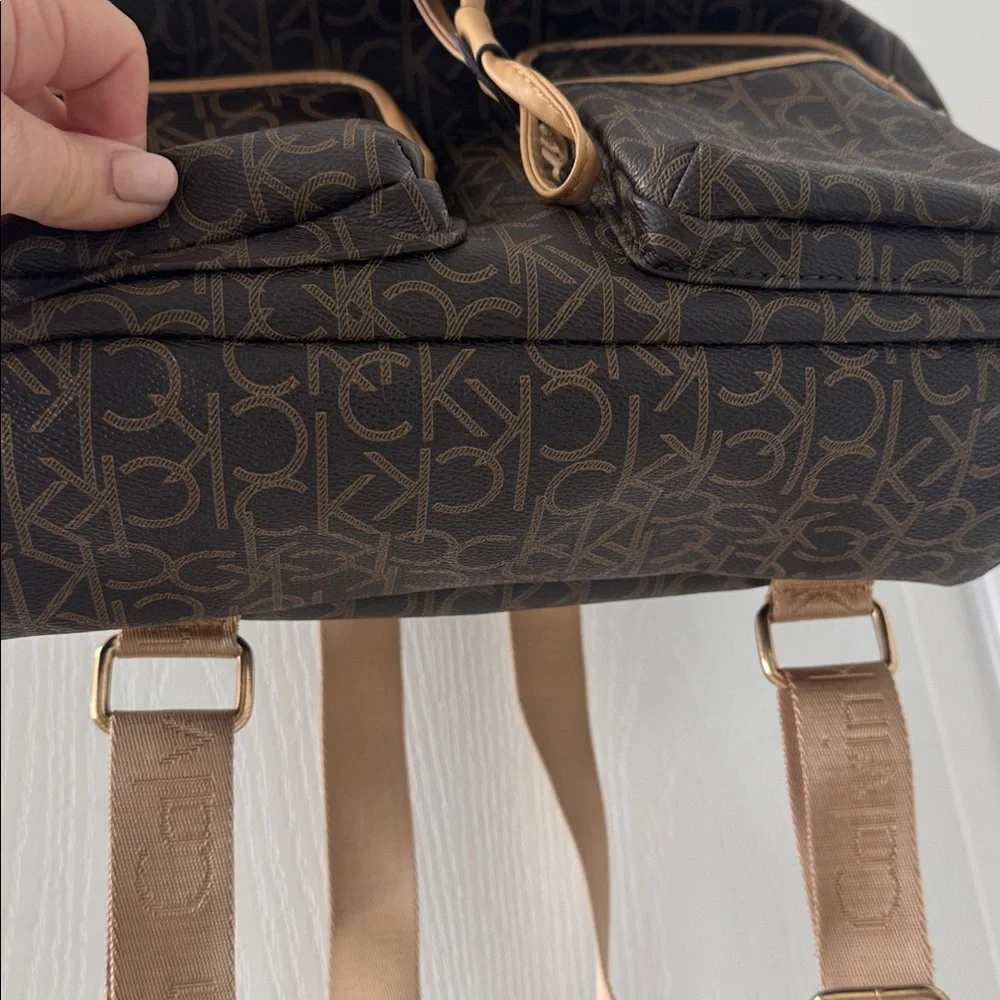 Calvin Klein Hudson Monogram Backpack in brown EUC
